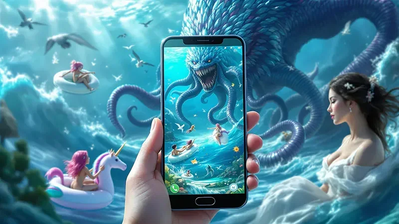 Ilustrasi dunia bawah laut untuk pengalaman permainan tembak ikan